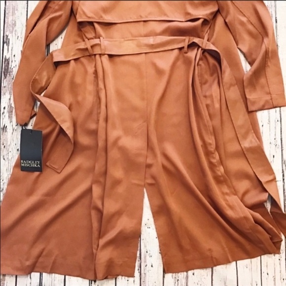NWT Badgley Mischka Long Trench Coat - Picture 8 of 9